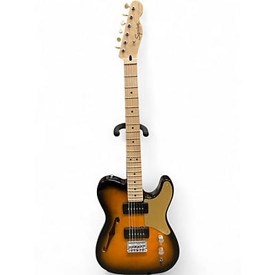 Used Squier Paranormal Thinline 2 Color Sunburst Hollow Body Electric Guitar