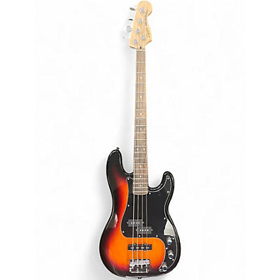 Used Squier Precision Bass 3 Tone Sunburst Electric Bass Guitar
