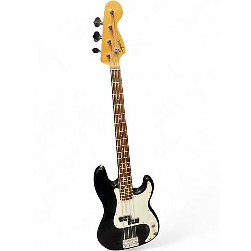 Used Squier Precision Bass Black Electric Bass Guitar Black