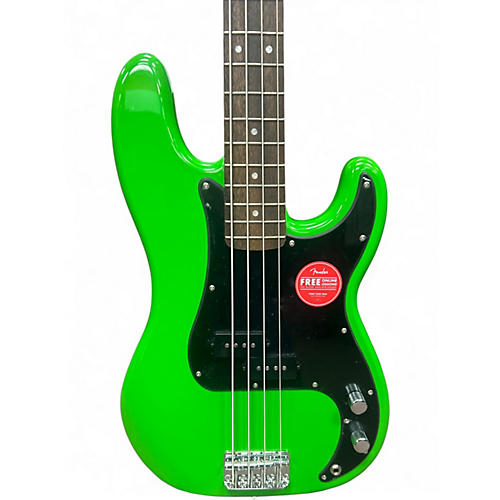 Used Squier Precision Bass Green Electric Bass Guitar Green