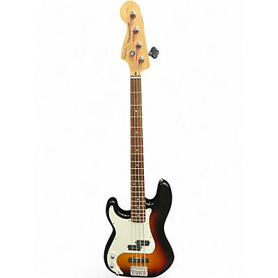 Used Squier Precision Bass Left Handed 3 Tone Sunburst Electric Bass Guitar
