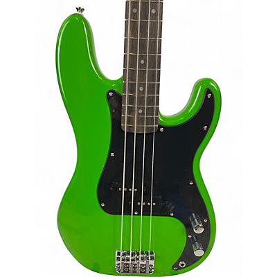 Used Squier Precision Bass Lime Green Electric Bass Guitar