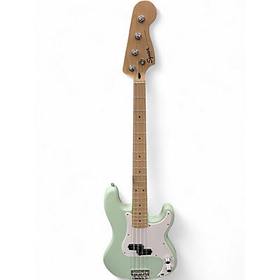 Used Squier Precision Bass Surf Green Electric Bass Guitar