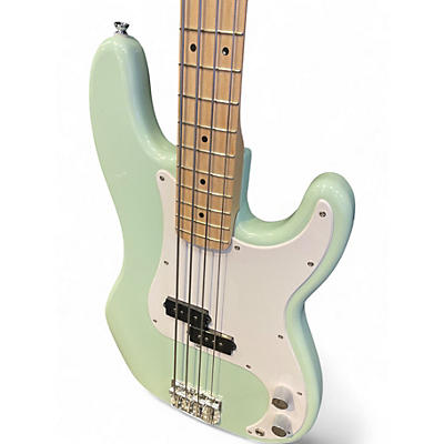 Used Squier Precision Bass Surf Green Electric Bass Guitar