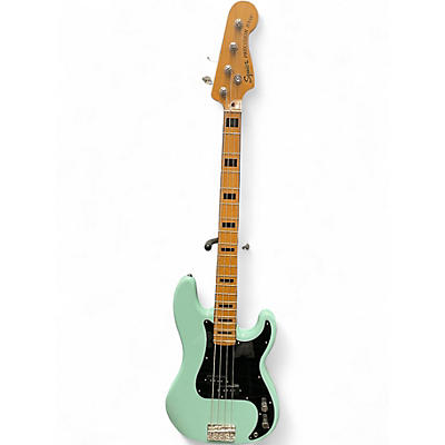 Used Squier Precision Bass Surf Green Electric Bass Guitar