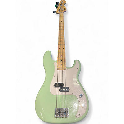 Used Squier Precision Bass Surf Green Electric Bass Guitar