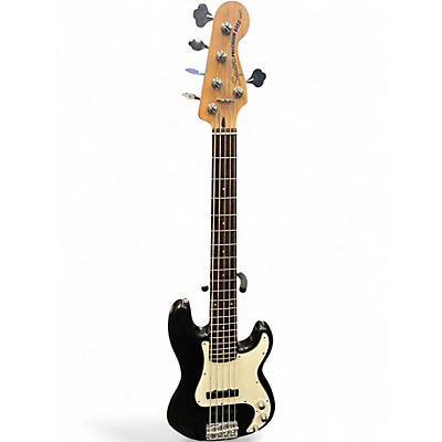 Used Squier Precision Bass V Metallic Black Electric Bass Guitar