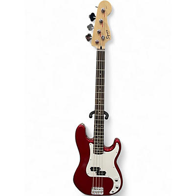 Used Squier Precision Bass Wine Red Electric Bass Guitar