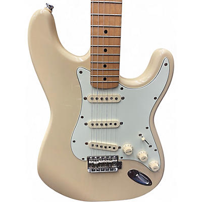 Used Squier Pro Tone Stratocaster Antique Ivory Solid Body Electric Guitar