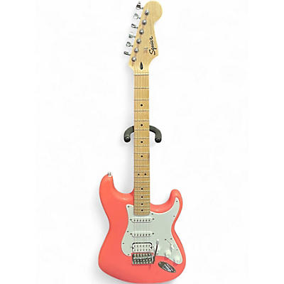 Used Squier SONIC HSS  STRATOCASTER Pink Solid Body Electric Guitar