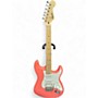 Used Squier SONIC HSS  STRATOCASTER Pink Solid Body Electric Guitar Pink
