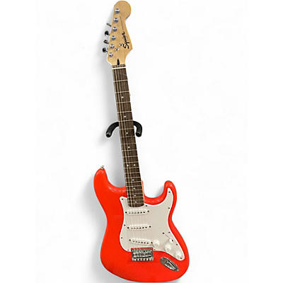 Used Squier SONIC STRATACASTER Red Solid Body Electric Guitar