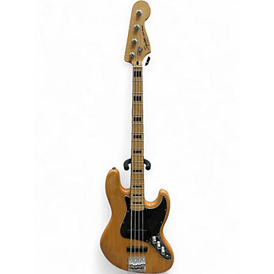 Used Squier STANDARD JAZZ Natural Electric Bass Guitar