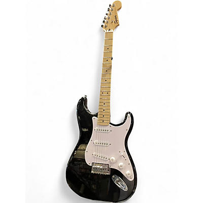 Used Squier STRATOCASTER BLACK Solid Body Electric Guitar