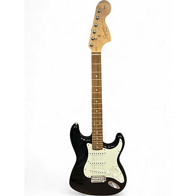 Used Squier STRATOCASTER Black Solid Body Electric Guitar