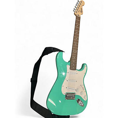 Used Squier STRATOCASTER GREEN Solid Body Electric Guitar