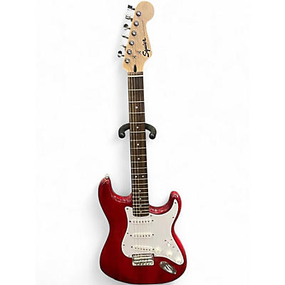 Used Squier STRATOCASTER HT Crimson Red Solid Body Electric Guitar