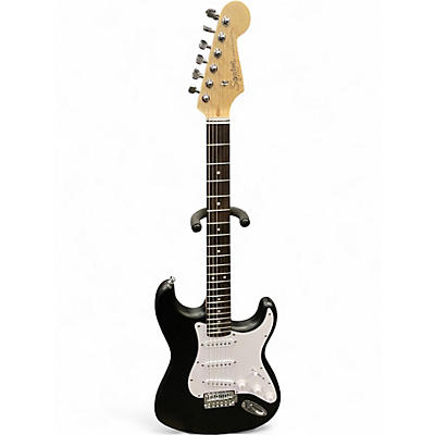 Used Squier STRATOCASTER Satin Black Solid Body Electric Guitar