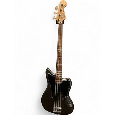Used Squier Short Scale Vintage Modified Jaguar Metallic Silver Electric Bass Guitar