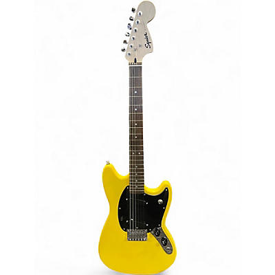 Used Squier Sonic Mustang Confetti Yellow Solid Body Electric Guitar