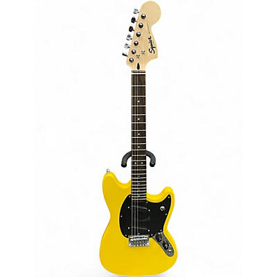 Used Squier Sonic Mustang Laurel Fingerboard Graffiti Yellow Solid Body Electric Guitar