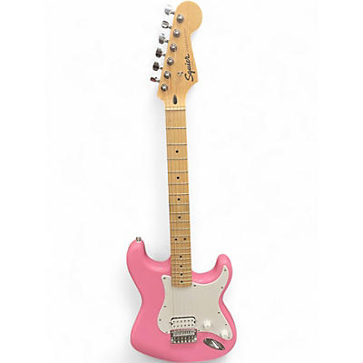 Used Squier Sonic Strat Pink Solid Body Electric Guitar