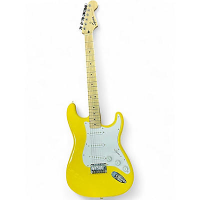 Used Squier Sonic Stratocaster HT Graffiti Yellow Solid Body Electric Guitar
