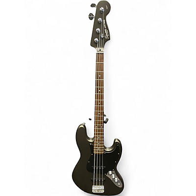 Used Squier Standard Jazz Bass Satin Pewter Metallic Electric Bass Guitar