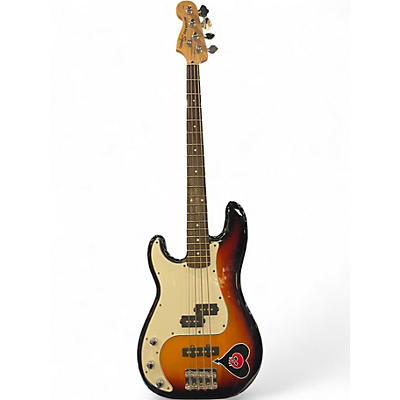Used Squier Standard Precision Bass 3 Color Sunburst Electric Bass Guitar