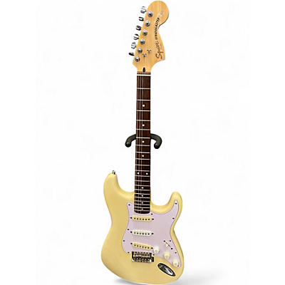 Used Squier Standard Stratocaster Antique Ivory Solid Body Electric Guitar