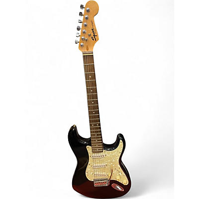 Used Squier Standard Stratocaster Black Solid Body Electric Guitar