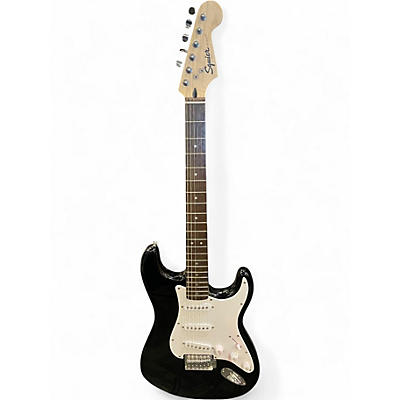 Used Squier Standard Stratocaster Black Solid Body Electric Guitar