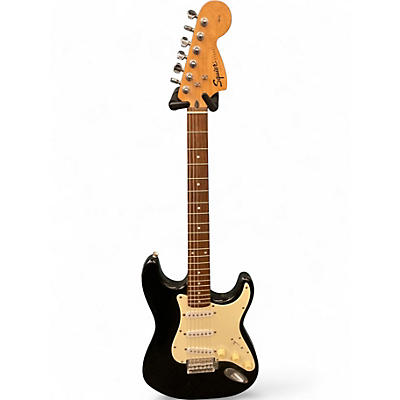 Used Squier Standard Stratocaster Black Solid Body Electric Guitar