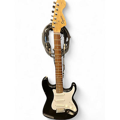 Used Squier Standard Stratocaster Black Solid Body Electric Guitar