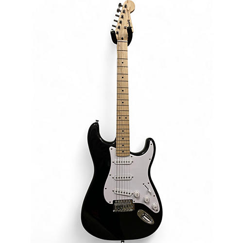 Squier Used Squier Standard Stratocaster Black and White Solid Body Electric Guitar Black and White