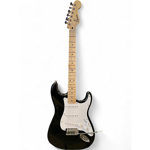 Used Squier Standard Stratocaster Black and White Solid Body Electric Guitar Black and White