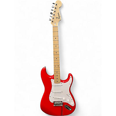 Used Squier Standard Stratocaster Candy Apple Red Solid Body Electric Guitar