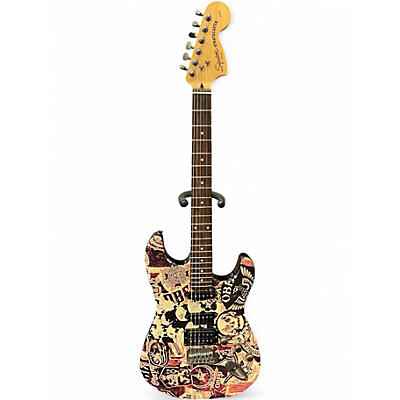 Used Squier Standard Stratocaster HSS Custom Graphic Solid Body Electric Guitar