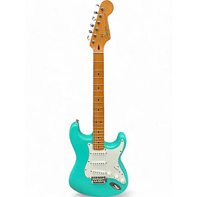 Used Squier Stratocaster 40th anniversary   matte seafoam green Solid Body Electric Guitar