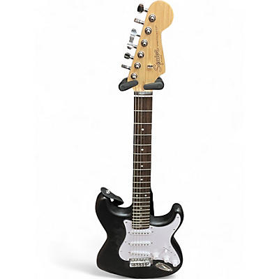 Used Squier Stratocaster Black Solid Body Electric Guitar
