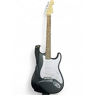 Used Squier Stratocaster Black Solid Body Electric Guitar