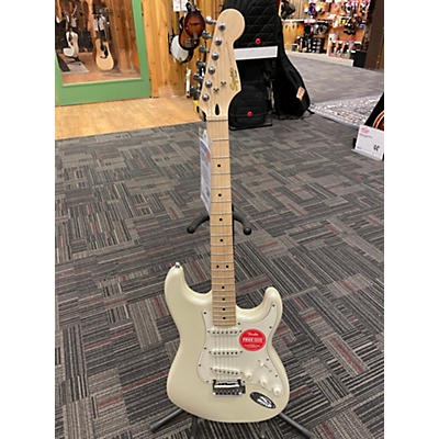 Squier Used Squier Stratocaster Duncan Designed Pickups Vintage White Solid Body Electric Guitar