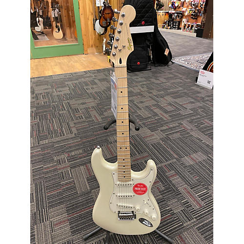 Squier Used Squier Stratocaster Duncan Designed Pickups Vintage White Solid Body Electric Guitar Vintage White