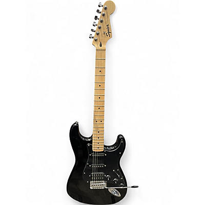 Used Squier Stratocaster HSS BLACK Solid Body Electric Guitar