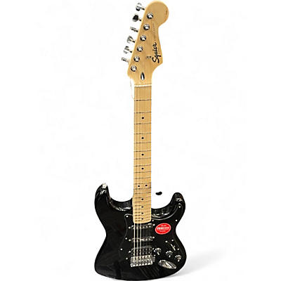 Used Squier Stratocaster HSS Black Solid Body Electric Guitar