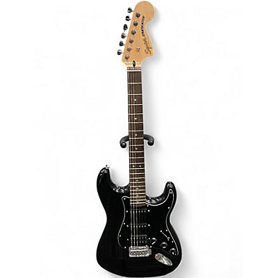 Used Squier Stratocaster HSS Metallic Black Solid Body Electric Guitar
