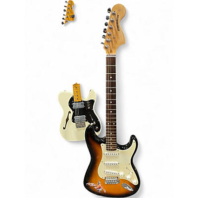 Used Squier Stratocaster Sunburst Solid Body Electric Guitar
