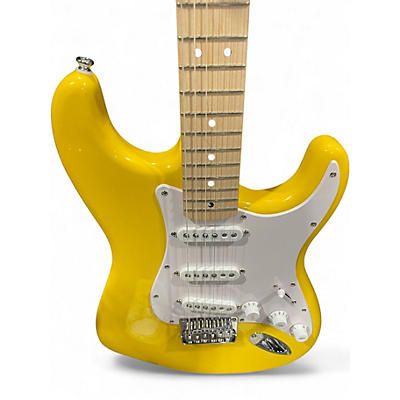 Used Squier Stratocaster Yellow Solid Body Electric Guitar