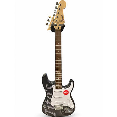 Used Squier TITOS STARDUST STRATOCASTER Black Solid Body Electric Guitar