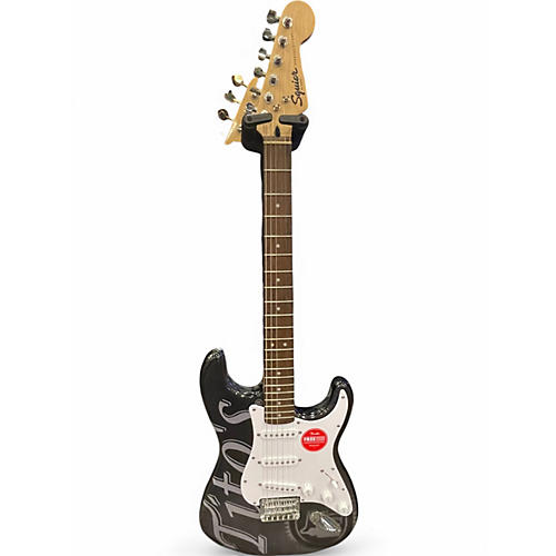 Used Squier TITOS STARDUST STRATOCASTER Black Solid Body Electric Guitar Black